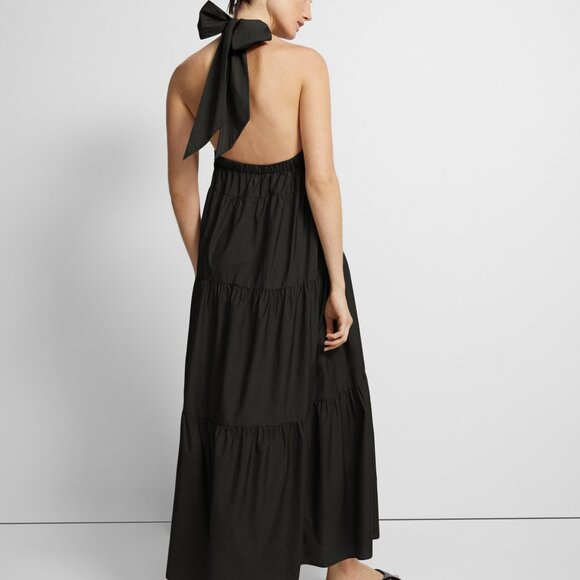 🎄SALE❤️NWT THEORY Black Tiered Maxi Dress Size L - Picture 2 of 12